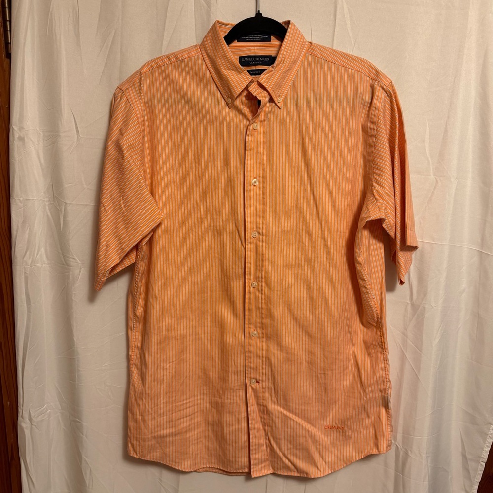 Daniel Cremieux Orange Striped Casual Shirt‎